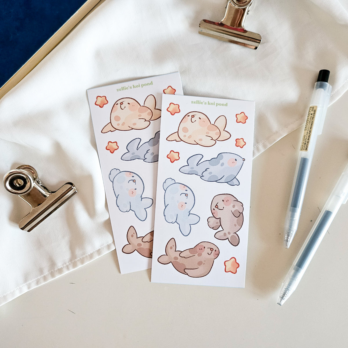 seal vinyl sticker sheet Zellie's Koi Pond