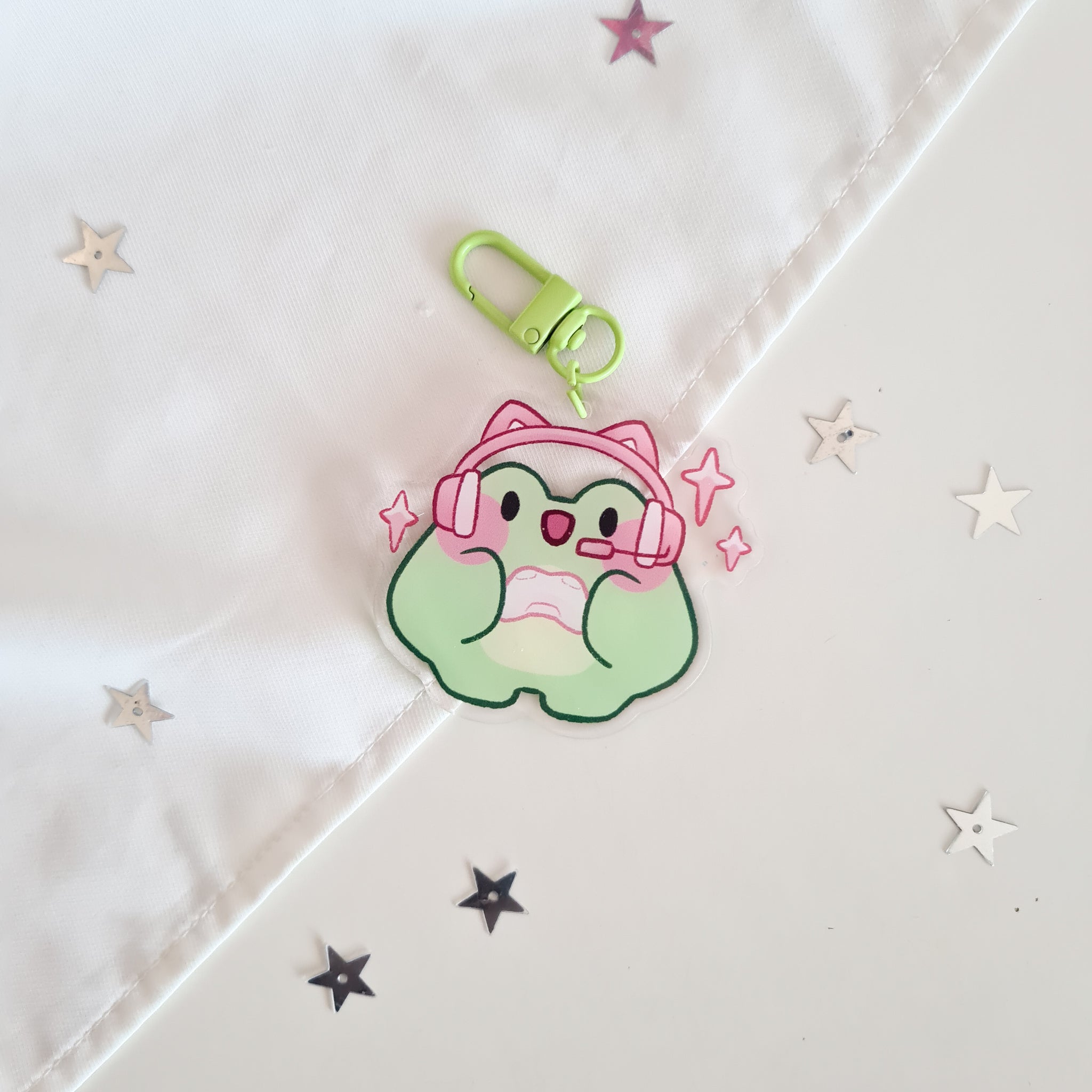 gamer frog nomnoms acrylic charm