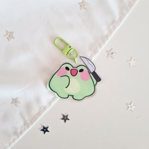 knife frog nomnoms acrylic charm