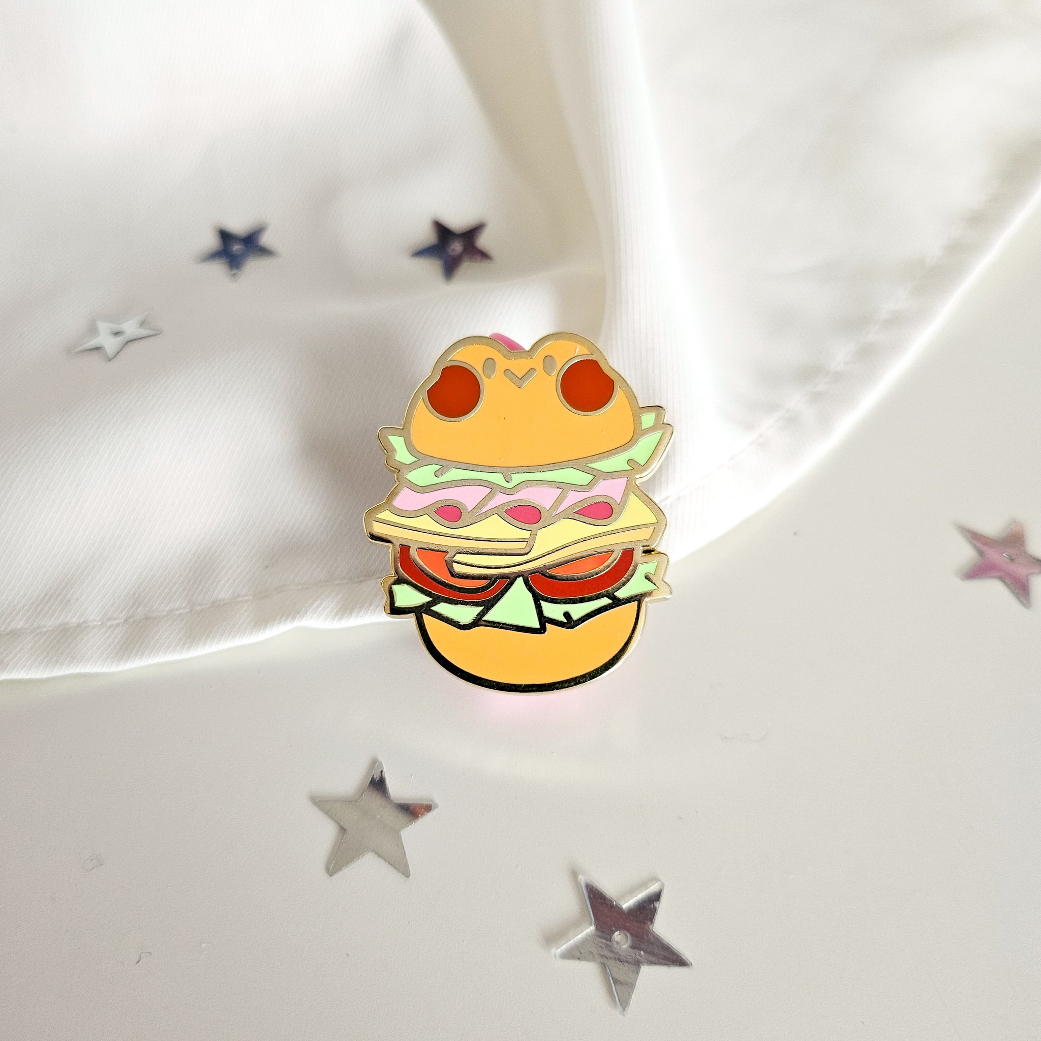 Frog Burger Enamel Pin