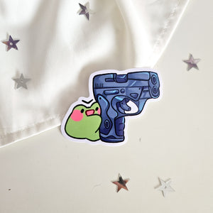 gun frog nomnoms vinyl sticker