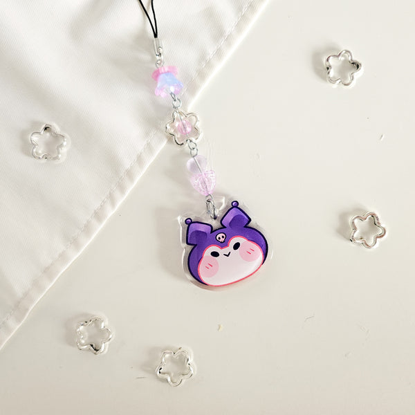 assorted cute character frog beaded phone charm