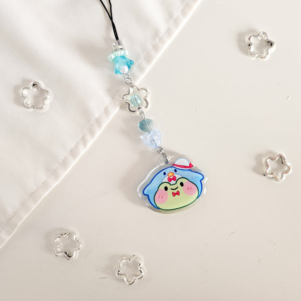 assorted cute character frog beaded phone charm