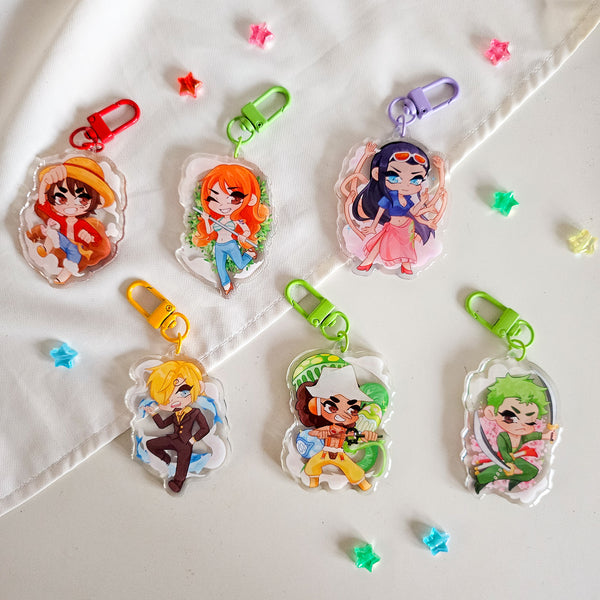 one piece strawhats acrylic charm