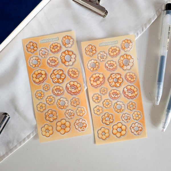 mochi donuts clear sticker sheet