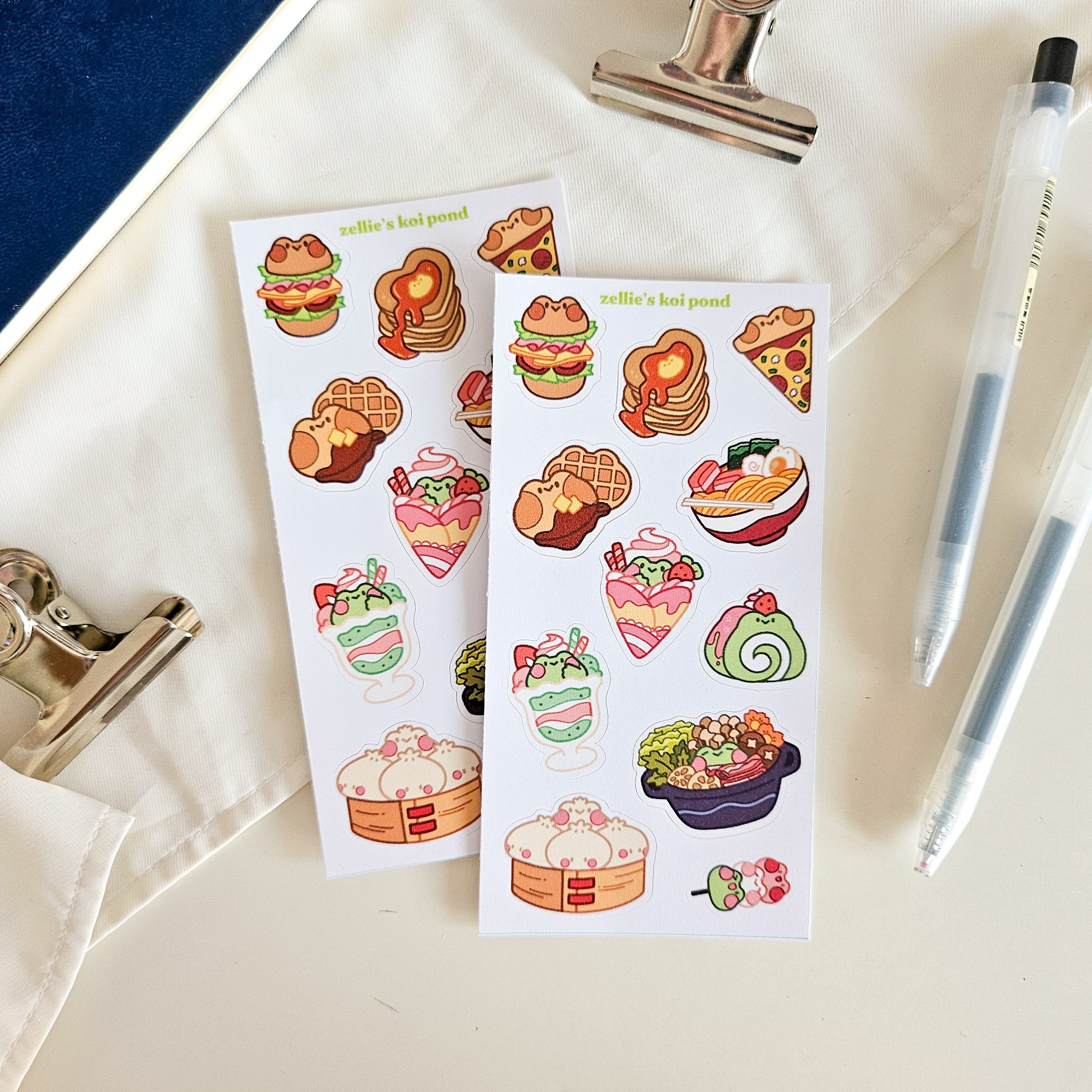 frog foodie vinyl sticker sheet