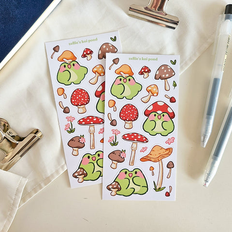 nomnoms frog mushroom vinyl sticker sheet