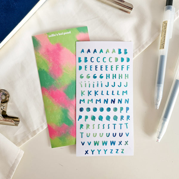 alphabet filler deco stickers | crayon colourway