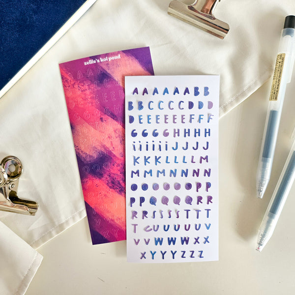 alphabet filler deco stickers | crayon colourway