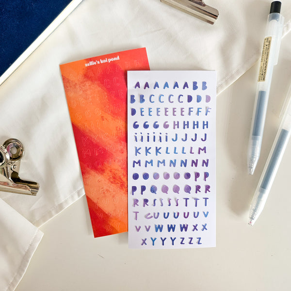 alphabet filler deco stickers | crayon colourway