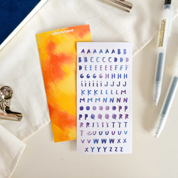 alphabet filler deco stickers | crayon colourway