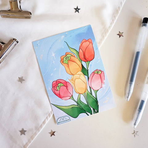 tulip frog art print