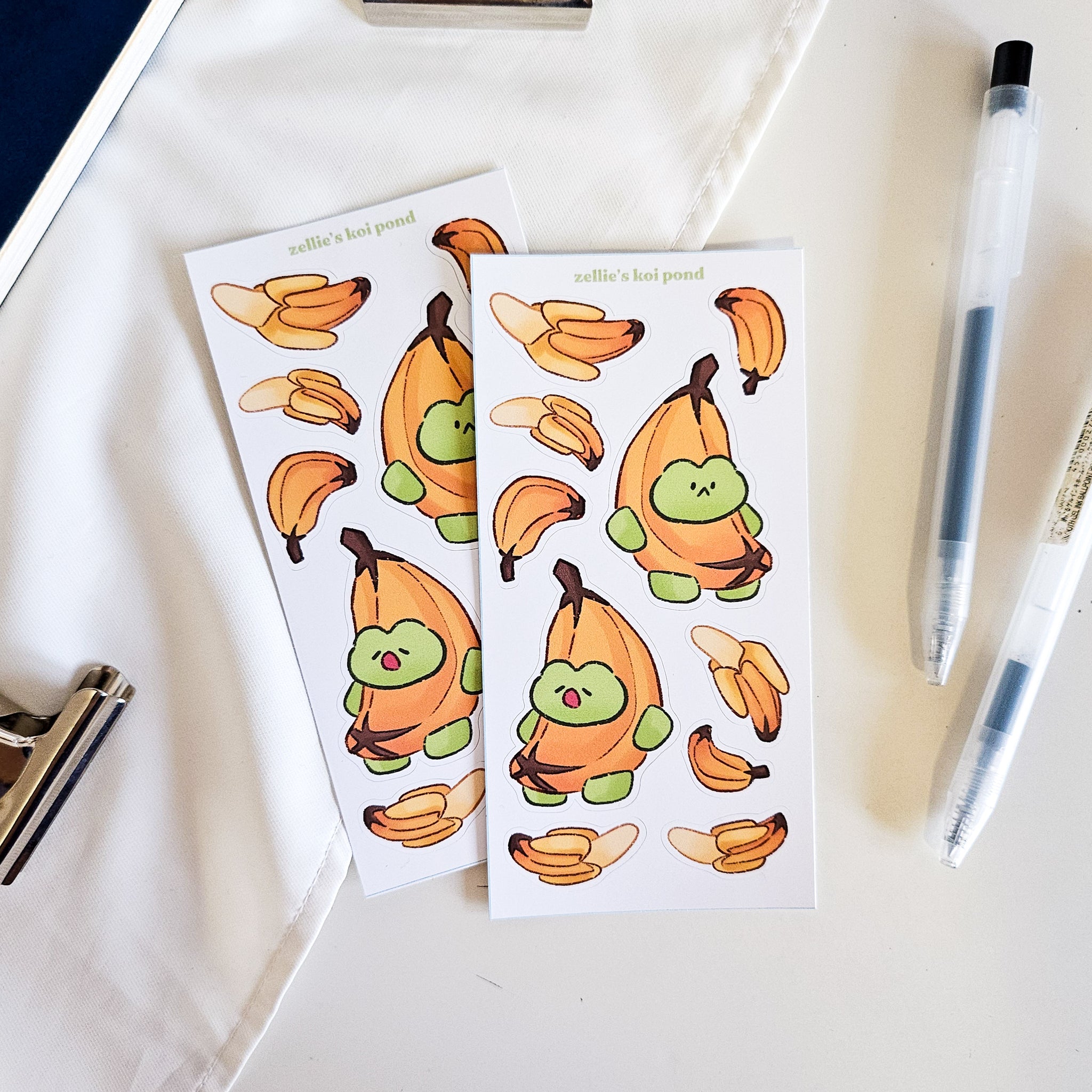 banana frog vinyl sticker sheet