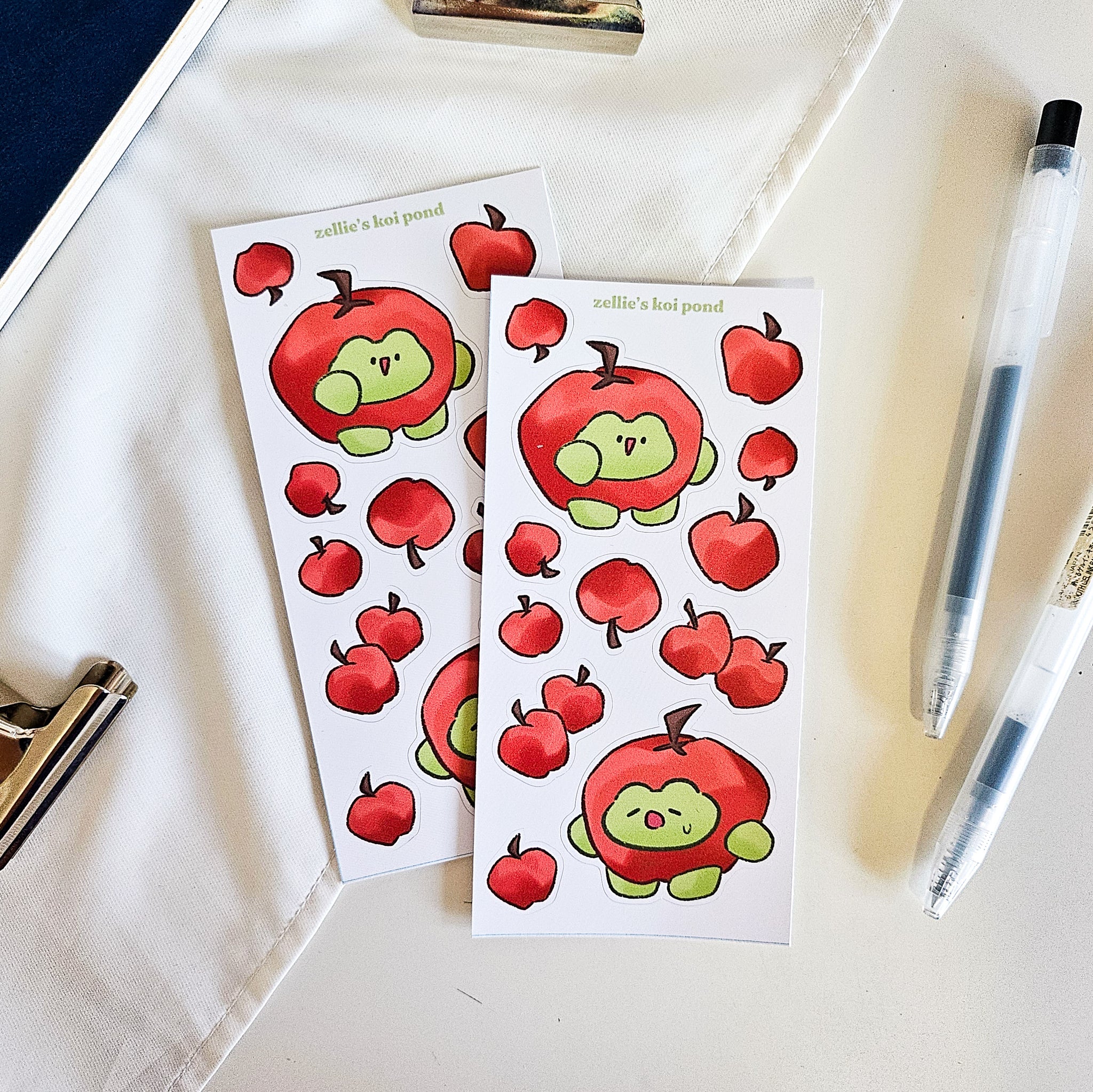 apple frog vinyl sticker sheet