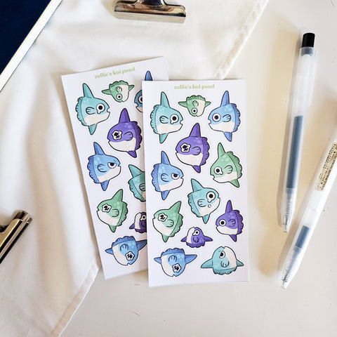 moon fish vinyl sticker sheet