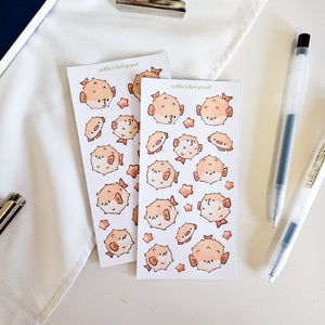 pufferfish vinyl sticker sheet