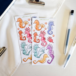 seahorse vinyl sticker sheet