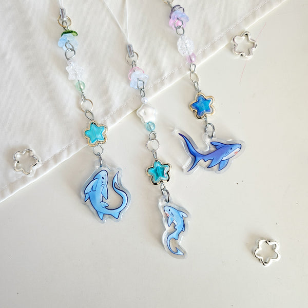 assorted thresher shark beaded phone charm