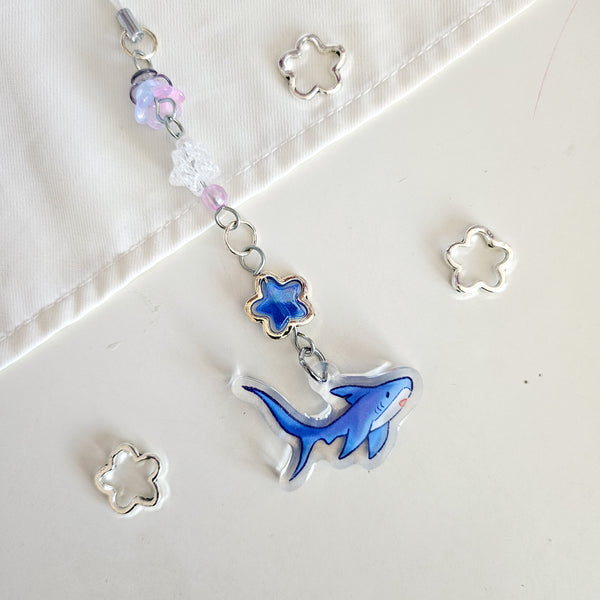 assorted thresher shark beaded phone charm