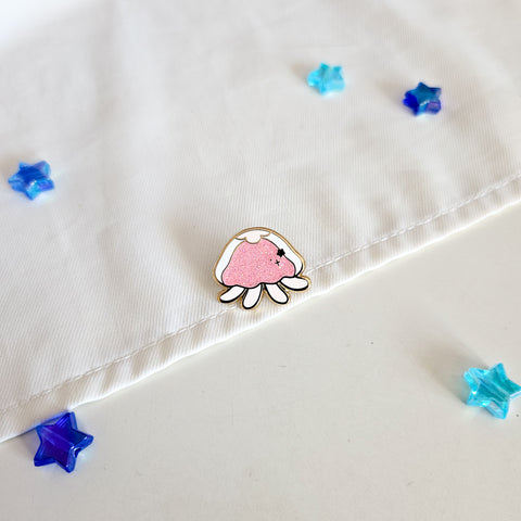 Pink Mini Jellyfish Glitter Enamel Pin