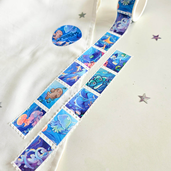 sea creatures stamp washi tape