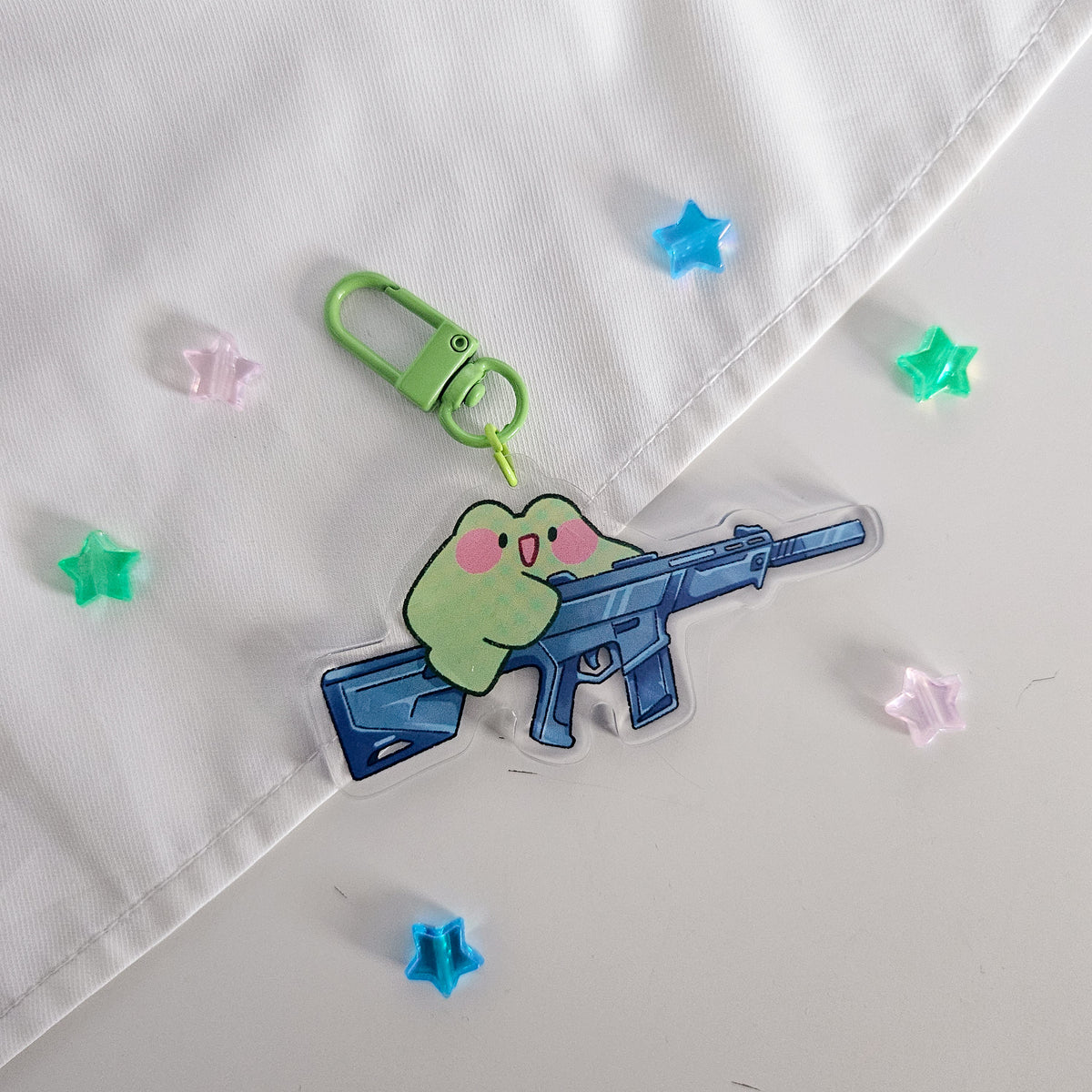 rifle frog nomnoms acrylic charm – Zellie's Koi Pond