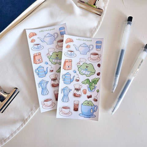 coffee frog vinyl sticker sheet