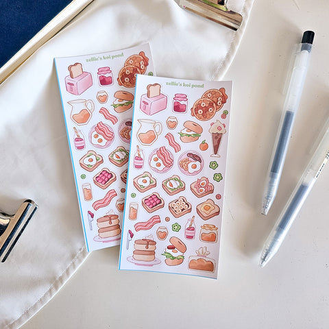 breakfast vinyl sticker sheet