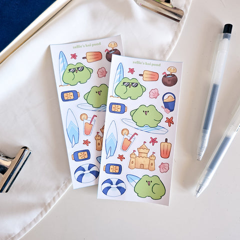 beach frog vinyl sticker sheet