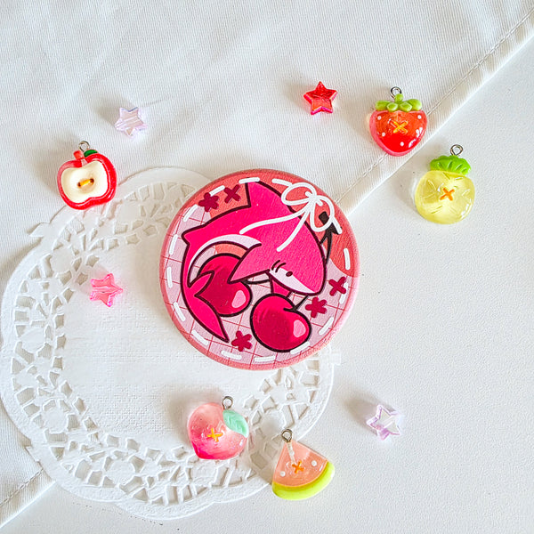 Shark Fruit Tart Ceramic Coasters