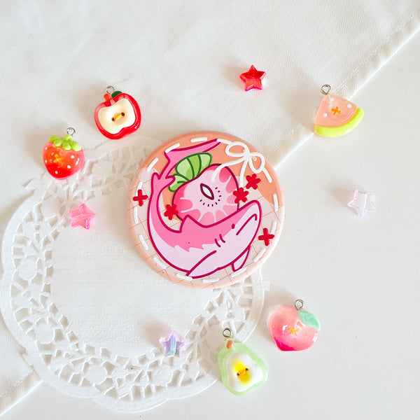 Shark Fruit Tart Ceramic Coasters
