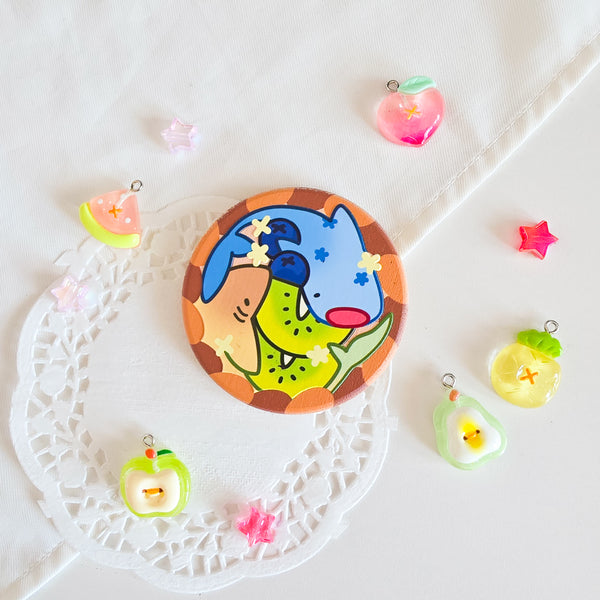 Shark Fruit Tart Ceramic Coasters