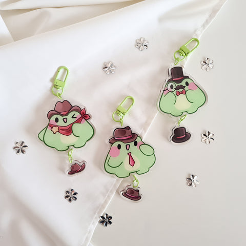 topper frog (hat) linked keychain