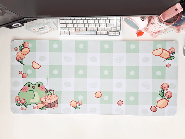 Lemon Picnic Frog Deskmat