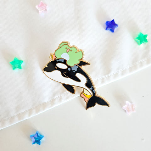Orca Glitter Enamel Pin