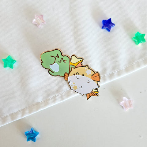 Pufferfish Glitter Enamel Pin