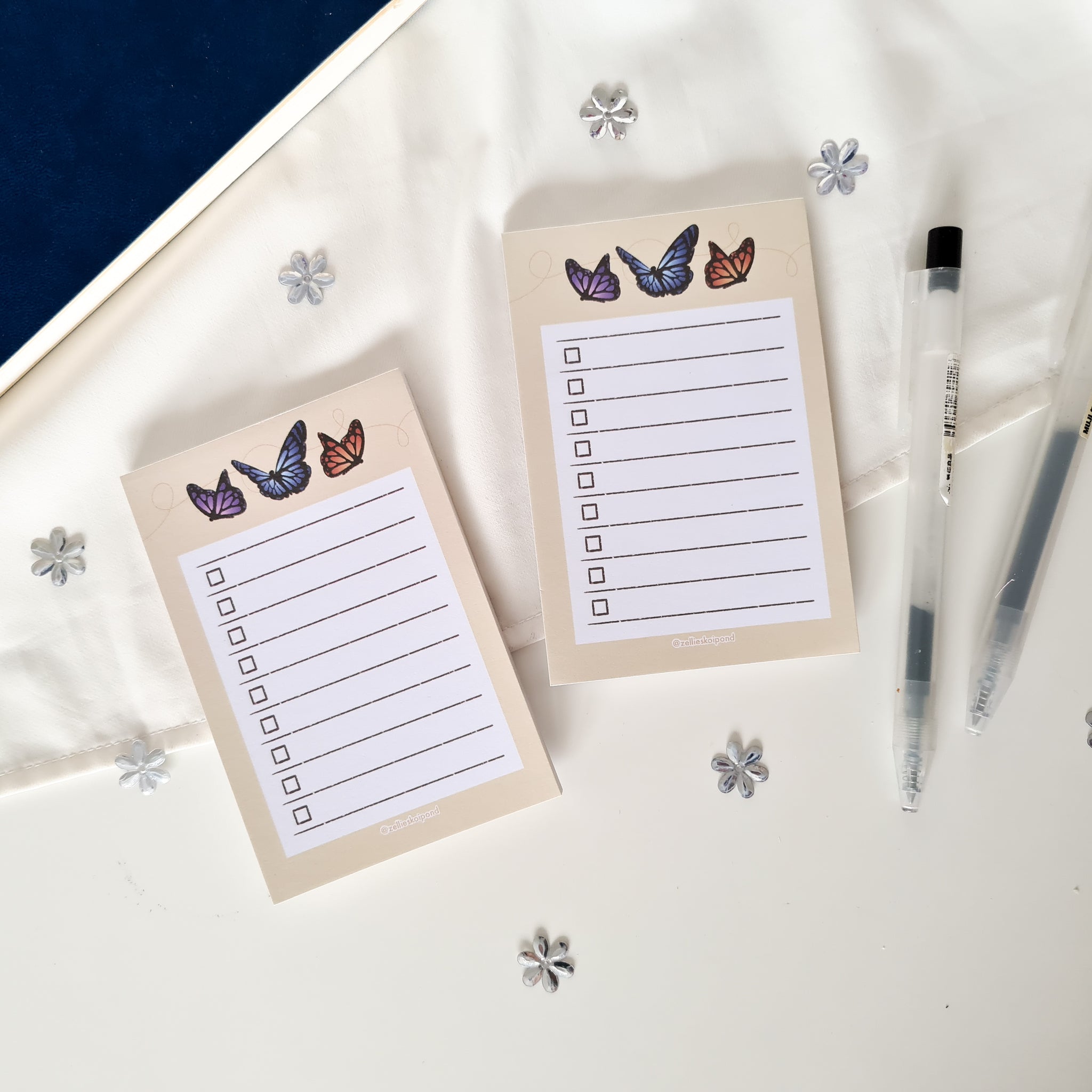 butterfly checklist memo pads
