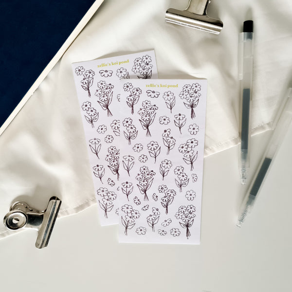 daisy doodles sticker sheet