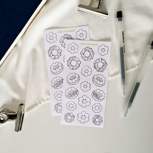 mochi donut doodles picnic sticker sheet