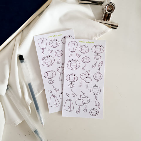 lucky lanterns doodles sticker sheet